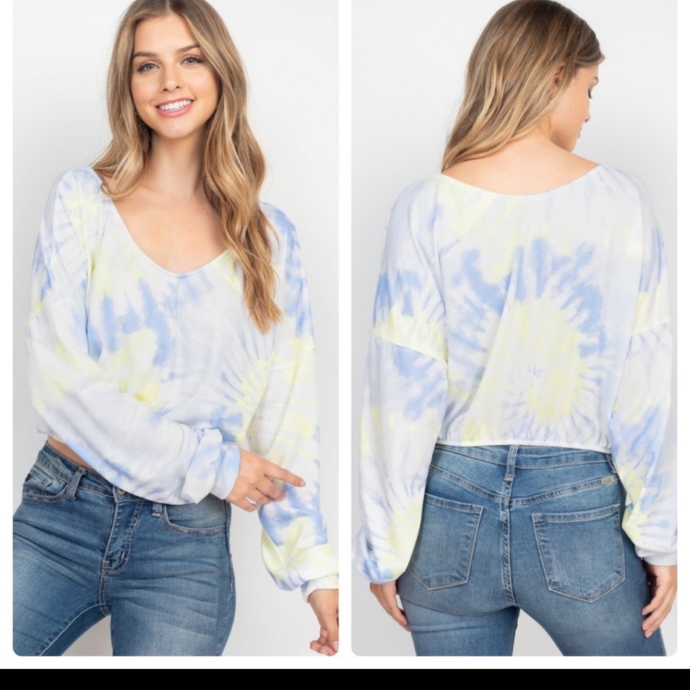 Tye dye V neck top